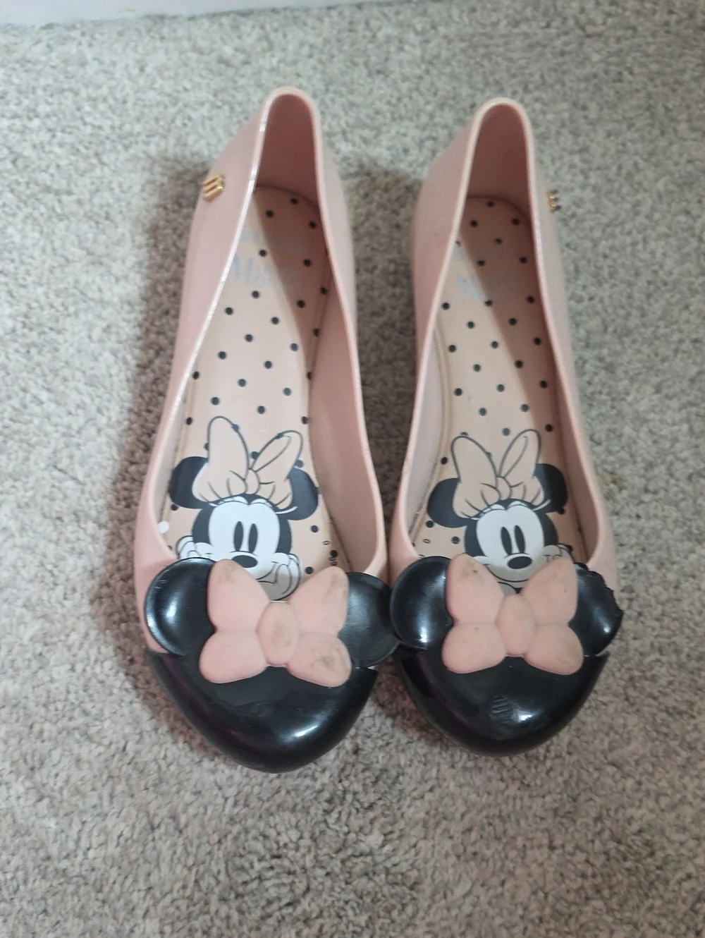 Mini Melissa Pink and Black Minnie Mouse Ballet Flats